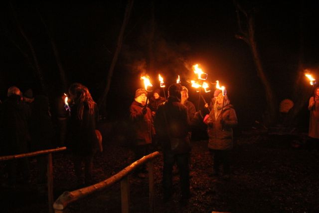 2017 12 Woodland Gathering 10 Dec Fire flares